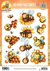 Find-It Trading 3D Pushout Sheet by Berrie's Beauties - Sweet Honey Bees, Golden Garden
