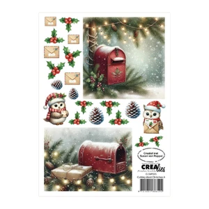 Crealies A4 Cutting Sheets - Christmas A, Owl