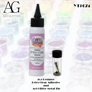 Art Glitter 2oz Designer Dries Clear Adhesive & Art Glitter Metal Tip