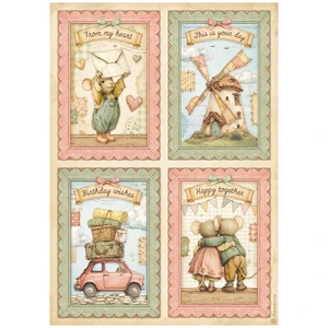 Stamperia A4 Printed Rice Paper Sheet - Cozy Family