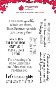 Woodware A6 Clear Stamp Set By Gwen Fletcher - Santa Knows Best