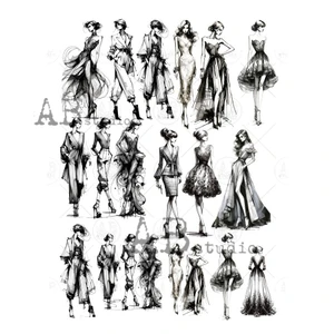 ABStudio Milk Valley A4 Paper Sticker Sheet - Dresses