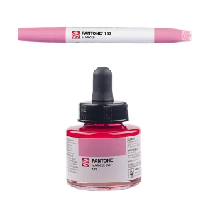 Royal Talens Pantone Dual Tip Cool Red Marker & Ink Refill Bottle - 183
