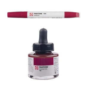 Royal Talens Pantone Dual Tip Cool Red Marker & Ink Refill Bottle - 194