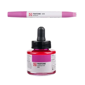 Royal Talens Pantone Dual Tip Cool Red Marker & Ink Refill Bottle - 218