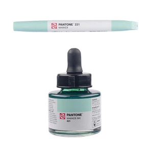 Royal Talens Pantone Dual Tip Green Marker & Ink Refill Bottle - 331