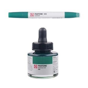 Royal Talens Pantone Dual Tip Green Marker & Ink Refill Bottle - 335