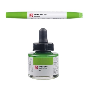 Royal Talens Pantone Dual Tip Green Marker & Ink Refill Bottle - 361