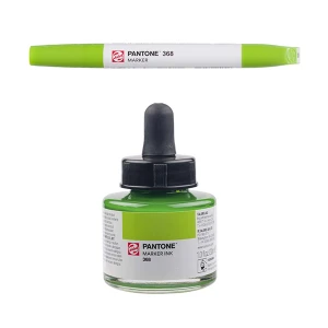 Royal Talens Pantone Dual Tip Green Yellow Marker & Ink Refill Bottle - 368