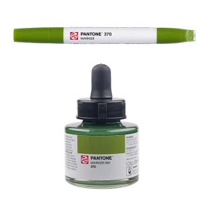 Royal Talens Pantone Dual Tip Green Yellow Marker & Ink Refill Bottle - 370