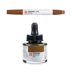Royal Talens Pantone Dual Tip Primary Brown Marker & Ink Refill Bottle - 2319
