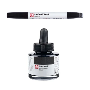 Royal Talens Pantone Dual Tip Primary Marker & Ink Refill Bottle - Black