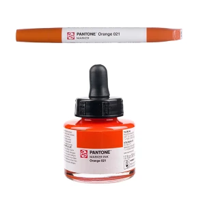 Royal Talens Pantone Dual Tip Primary Marker & Ink Refill Bottle - Orange 021