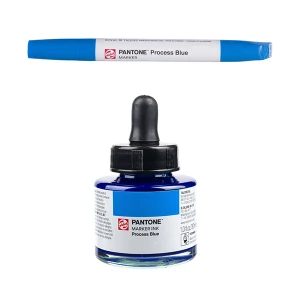 Royal Talens Pantone Dual Tip Primary Marker & Ink Refill Bottle - Process Blue