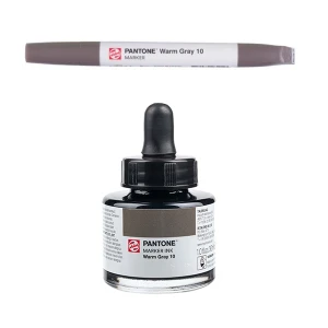 Royal Talens Pantone Dual Tip Warm Gray Marker & Ink Refill Bottle - Warm Gray 10