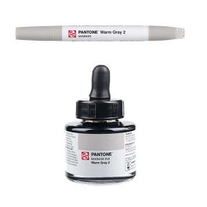 Royal Talens Pantone Dual Tip Warm Gray Marker & Ink Refill Bottle - Warm Gray 2