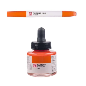 Royal Talens Pantone Dual Tip Warm Red Marker & Ink Refill Bottle - 1505