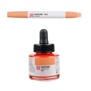 Royal Talens Pantone Dual Tip Warm Red Marker & Ink Refill Bottle - 1565