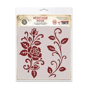 Katy Sue Design Cosmic Shimmer 6x6in Mixed Media Elements Stencils - Heritage Rose