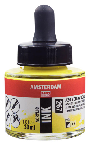 Royal Talens Amsterdam Acrylic Ink, 30ml - Azo Yellow Lemon (267)