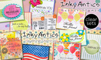 Inky Antics Layering Stencils and Stamp 7 Pack "I Want It All" Bundle