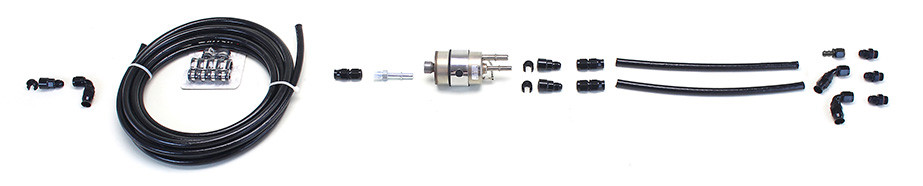 Kit includes:
-PTFE Hose (no gas smell in your garage)
-Black vinyl coated to protect firewalls and frame mounted lines
-Includes adapters to connect to Aeromotive tank
-Fuel Filter has a built in fuel pressure regulator that maintains a constant 58PSI as needed by all LS engines
-Screw together adapter fittings for the fuel filter, regulator and stock LS fuel rail.
-Proper hose ends that are safe and easy to install on PTFE hose
-Cushioned clamps to mount the fuel hose to your frame