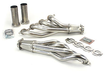 We have found that 1 7/8" is the best size header for most LS swaps. So, we now offer a 1 7/8" long-tube and mid-length header in stainless steel specifically for this LS swap. These headers feature 3/8" flanges and very smooths bends that create a great raw stainless look. The 304 Stainless steel ensures maintenance-free longevity. The collector merge-spike increases power. They include gaskets, bolts, and O2 sensor bungs. Free Shipping in the CONUS. We have found that 1 7/8" is the best size header for most LS swaps. So, we now offer a 1 7/8" long-tube and mid-length header in stainless steel specifically for this LS swap. These headers feature 3/8" flanges and very smooths bends that create a great raw stainless look. The 304 Stainless steel ensures maintenance-free longevity. The collector merge-spike increases power. They include gaskets, bolts, and O2 sensor bungs. Free Shipping in the CONUS.