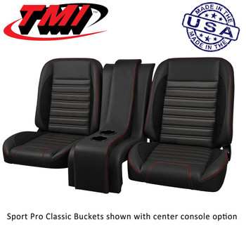 Seat Cover Primary Color:
Black
Seat Cover Primary Material:
Vinyl
Seat Cover Insert Color:
Black
Seat Cover Insert Material:
Vinyl
Seat Cover Stitching Color:
Black
Recline Style:
Lever
Quantity:
Sold as a pair.
Notes:
Brackets and center console sold separately.
TMI Pro-Classic Sport Series bucket seats bring comfort, style, and flexibility to every cruise. These low-back bucket seats fit your ride with ease—and feature side and thigh bolsters, marine-grade vinyl, and contrast stitching in one of many colors. High-density foam is wrapped around all-metal Classis Sport frames, keeping everything in place and allowing for easy sliding and full reclining. Order the model designed to fit your year/make/model vehicle.
Seat Cover Primary Color:
Black
Seat Cover Primary Material:
Vinyl
Seat Cover Insert Color:
Black
Seat Cover Insert Material:
Vinyl
Seat Cover Stitching Color:
Black
Recline Style:
Lever
Quantity:
Sold as a pair.
Notes:
Brackets and center console sold separately.
TMI Pro-Classic Sport Series bucket seats bring comfort, style, and flexibility to every cruise. These low-back bucket seats fit your ride with ease—and feature side and thigh bolsters, marine-grade vinyl, and contrast stitching in one of many colors. High-density foam is wrapped around all-metal Classis Sport frames, keeping everything in place and allowing for easy sliding and full reclining. Order the model designed to fit your year/make/model vehicle.