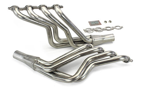 Want to make the best power with headroom? Get your F-body rolling with these beautiful stainless headers. We now offer the 1 7/8" long-tube header in stainless steel specifically for this LS swap. These headers feature 3/8" flanges and very smooths bends that create a great raw stainless look. The 304 Stainless steel ensures maintenance-free longevity. The long-tubes feature a slip-fit collector that when used with stainless steel band clamps offer the best ground clearance in the industry. The collector merge-spike increases power in both the long-tube application. They include gaskets, bolts, and O2 sensor bungs.