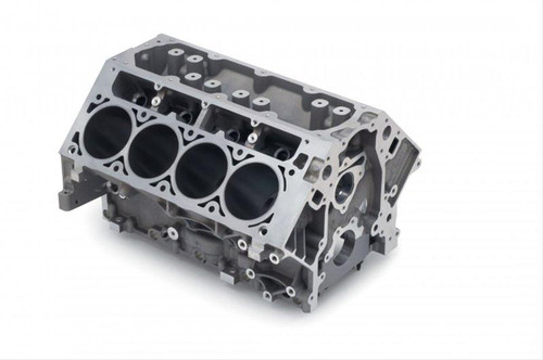 The LS engine design has incredible potential, but once you start bolting on big superchargers, an aluminum block just can't contain all of that power. These iron LS blocks have all of the same potential, but their cast iron construction is capable of withstanding high-horsepower applications. This is a brand new 4.8L/5.3L block that has been bored to the stock 5.7L bore diameter of 3.898 in. and painted black. It includes side main bolts, expansion plugs, threaded plugs, oil restrictor, and dowel pins. Further over boring is not recommended without sonic testing.

Main Journal Type:LS mains
Engine Block Style:Stock/OEM standard deck
Deck Height (in):9.240 in.
Cylinder Bore as Shipped:3.898 in.
Engine Block Material:Cast iron
Main Bolt Style:6-bolt
Main Caps Included:Yes
Main Cap Material:Cast iron
Main Cap Fasteners Included:Yes
Main Bearings Included:No
Rear Main Seal Style:1-piece
Finished Cylinder Bores:Yes
Raised Cam Location:No
Cam Bearings Included:Yes
Freeze Plugs Included:Yes