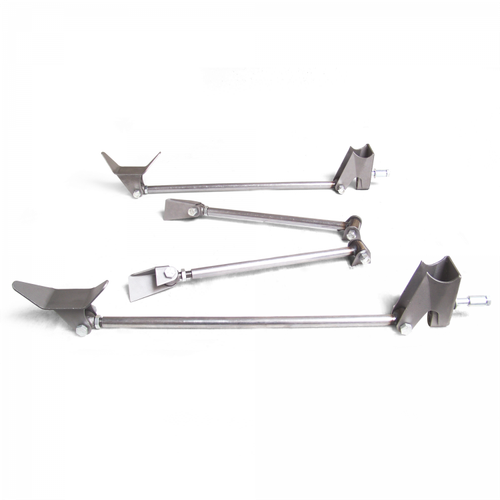 Putting a lot of horsepower through your rear end? IX's New Heavy Duty Universal Triangulated 4-Link Kit is stronger than the rest!

With the same .156 wall tubing that is the standard in drag racing applications, IX's full-sized 4-link kit will remain straight and perfectly aligned under even the most demanding applications.

This adjustable 4-link features extra long 28 inch main bars and 18 inch secondary bars to provide you with the maximum in suspension travel and adjustability. All mounts are cut from 3/16” plate.
Special infinitely adjustable CNC machined threaded rod ends are thicker than usual and thread over 2.5 inches into the 4-link tubes for both strength and adjustability. Fully plated mounting hardware included.