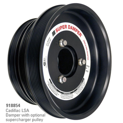 Harmonic Balancer, Super Damper, Internal Balance, Aluminum/Steel, Black, Cadillac, LS-A, Each

