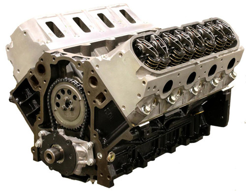 GM LS Series 408 C.I.D. long block engines provide you with a platform forged for performance! These durable cast iron blocks give you the foundation of strength you're looking for to build your powerhouse at an affordable price. Their amazing platform includes aluminum heads, forged pistons, roller cams, and a forged crank that puts out an impressive 570 hp and 530 lbs.-ft. of torque with the simple use of a 90mm cable throttle body, an LS3 factory intake, and LS3 43# injectors. Lay the groundwork for your car's success with a BluePrint Engines GM LS Series 408 C.I.D. long block engine!