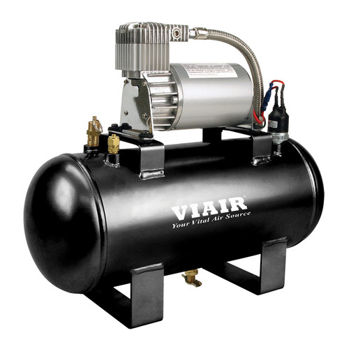 120 PSI Air Source Kits come with a low amp-draw, 25% duty cycle, 275C VIAIR compressor mounted on a 150 PSI-rated 1.5 gallon air tank with 5 ports. All Air Source kits come with a pre-wired pressure switch (P/N 20003 / 90-120 PSI).
Click to learn more!