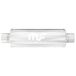 Muffler, 2.50 in. Inlet/2.50 in. Outlet, Stainless Steel, Natural, Each