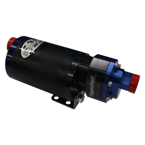 These MagnaFuel ProTuner 525 Series in-line fuel pumps feature quiet operation, which makes them ideal for street or performance use. They can support 1,000 hp and up, while offering continuous-duty use.

Additional features include:

* No pump shaft seals
* CNC-machined, hard-anodized aircraft aluminum
* High-torque custom motor with low current draw
* Double support bearing
* Can be mounted vertically or horizontally
* Polymer wear plates for quiet, smooth operation
