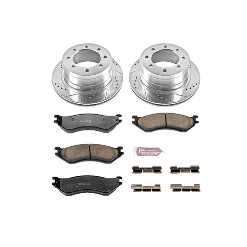 Brake Rotors/Pads, Iron, Drilled/Slotted, Zinc Plated, Carbon Ceramic Pads, Rear, Dodge, Kit
