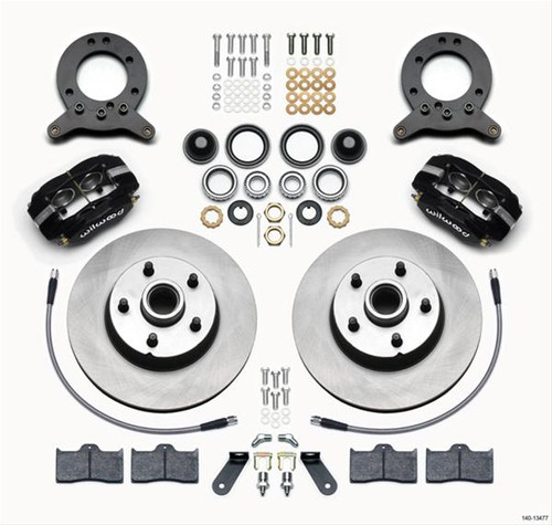 Disc Brakes, Classic Series Dynalite, Front, Solid Surface Rotors, 4-piston Black Calipers, Ford, Mercury, Kit