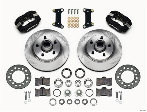 Disc Brakes, Dynalite 1-piece Rotor and Hub, Front, Solid Surface Rotors, 4-piston Calipers, Black, Buick, Kit