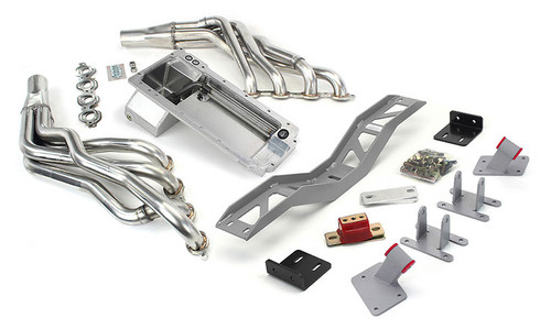 Hello Lexus Guys!. Get your SC300/SC400/Soarer on the road daily - get your project on the road with this swap kit! 

This swap kit is for 91-2000 Lexus SC/Toyota Soarer. This kit replaces the frame brackets in addition to the mounts so you'll have clean mounting of your engine and not a mix of parts that are weak and don't work together properly. The frame brackets bolt into existing holes in the frame and locates the engine to give you the most options for front accessories drives. Unlike others, our kit positions the engine so there is no steering interference and maintains the proper drive-line angle for smooth highway cruising. It provides clearance for the factory AC box, power brake booster, and aftermarket suspension components.  Optional headers that give unparalleled performance and ground clearance with sizes that are matched to your engine combo. These combined parts offer an easy, strong, and clean installation of your LT engine. 

This kit includes the following:

Mount and Crossmember Kit

Includes motor mounts, frame brackets, transmission crossmember, transmission mount, and hardware.  Manufactured from the highest grade American made steel. They're laser cut, precision bent, powder coated and feature polyurethane bushings.  Comes with a lifetime free replacement warranty on the bushings.

64-72 C10 Truck LT Conversion Kit

LS Oil Pan kit

The oil pan our kit was designed around. Comes standard or machined for the oil bypass valve for use with displacement on demand or variable valve timing. Includes new full length windage tray, pickup tube, hardware, gasket, dipstick, and our pickup tube girdle.

LT engine series Conversion Oil Pan

 ----------------------------------------------------------------------------------------------------------------------------

Optional LS Swap Headers 

LT Series 1 7/8" SS Long Tube Headers

This kit does not include headers. Click on the dropdown to add the ceramic coated Headers

 

