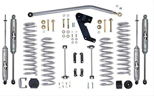 Includes front and rear bump stop extensions, rear track bar brackets and extended sway bar end links.

