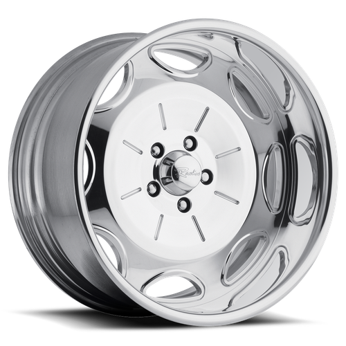 Raceline Billet wheels are CUSTOM BUILT to your order in our Southern California wheel factory. Each wheel center is precisely CNC machined out of a solid 6061 T6 forged billet aluminum disc.After the finishing process, the center is then assembled into a spun aluminum rim to the exact offset you require for your build. These are polished. Powdercoat available for additional fee. 