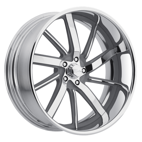 Raceline Billet wheels are CUSTOM BUILT to your order in our Southern California wheel factory. Each wheel center is precisely CNC machined out of a solid 6061 T6 forged billet aluminum disc.After the finishing process, the center is then assembled into a spun aluminum rim to the exact offset you require for your build. These are powdercoated. Polished available for $100 less/wheel.