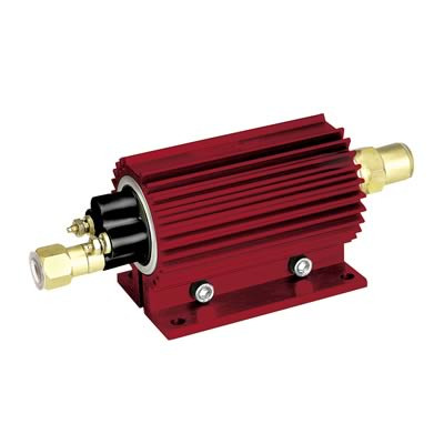 Professional Products Powerflow EFI fuel pumps have 1/4-NPT pipe threads on both the inlet and outlet port, which allow users the flexibility of a wide range of fuel line connection fittings. These pumps operate at 45 psi of fuel pressure. They come with an extruded aluminum mounting clamp, which also acts as a heat sink. The aluminum mounting clamps are anodized and provide a quick visual identification.