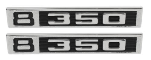 Clean up your truck and replace your old fender emblems with a nice shiny set of new ones. Let them know what you are working with under the hood! Sold in pairs.