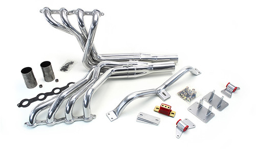 This swap kit is for 1973-1987 GM ½ ton 2 wheel drive trucks and 1973-1991 2wd SUV. It was designed around our GM LH8 oil pan. Unlike most LS swap parts on the market this kit replaces the frame brackets in addition to the mounts so you'll have clean mounting of your engine and not a mix of parts that are weak and don't work together properly. The frame brackets bolts into existing holes in the frame and and locates the engine to give you the most options for front accessories drives. Unlike others, our kit positions the engine so there is no steering interference and maintains the proper drive-line angle for smooth highway cruising. It provides clearance for the factory AC box, power brake booster, and aftermarket suspension components.  We offer a complete line of headers that give unparalleled performance and ground clearance with sizes that are matched to your engine combo. These combined parts offer an easy, strong, and clean installation of your LS engine. See our installation guide for more info on this LS swap.