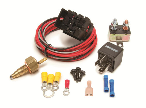 These FAN-THOM II electric fan relay kits come with a threaded thermostat that screws into the engine block or intake manifold for a clean and professional look. These kits provide protection for your electric fans and wire harnesses. They supply constant voltage, protect against voltage and amperage spikes, and prevent the fan from back-feeding voltage through your vehicle's wire harnesses. 205 On/190 Off