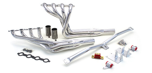 1965-1970 B-Body LS Conversion Kit
This swap kit is for the 1965-1970 Impala, Biscayne, Bel Air and Delray. It was designed around our LH8 oil pan kit. The frame brackets bolt into existing holes in the frame so you know the engine will have clearance for accessory drives, factory AC box, power brake booster, and aftermarket suspension components. Unlike others, our kit positions the engine so there is no steering interference and maintains the proper drive-line angle for smooth highway cruising. We offer a complete line of Muscle Rods headers that give unparalleled performance and ground clearance with sizes that are matched to your engine combo. These combined parts offer an easy, strong, and clean installation of your LS engine. See our installation guides for more info on this LS swap.