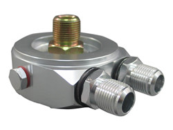 Billet CNC Oil Filter Sandwich Adapter 

GM LS1 /LSx / LQx /LMx Motor with 13/16" Threaded Oil Filter Port
1/8" NPT Oil Ports (for Turbo Oil Feed)
Two AN-8 Oil Ports for Oil Feed and Return, Supports External Oil Cooler