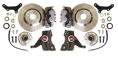 McGaughy's produces tough, high quality front disc brake kits that are done right the first time. McGaughy's brake kits will help to decrease stopping distance, while improving brake pedal feel. They include new rotors with bearings, seals, calipers, drop spindles and brake hoses. 